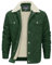 EKLENTSON Herren Cord Jacke Warme Teddy Fleecejacke Herbst Outdoor Shacket Jacket mit Knopfverschluss (M, Grün)