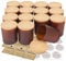 SUPMIND 15 Pack Glass Jars - 7oz Frosted Amber With Bamboo Lids and Sticky Labels, Matte Brown for Candle Making - Dishwasher Safe Containers