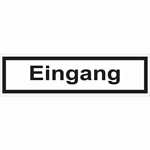 INDIGOS UG - Aluverbundplatte Schild 3mm - Eingang Hinweisschild zur Betriebskennzeichnung, Kunststoff, 25x7 cm - Warnung - Sicherheit - Hotel, Firma, Haus