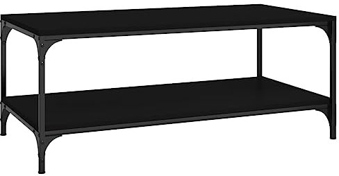 vidaXL Couchtisch mit Stauraum Beistelltisch Wohnzimmertisch Sofatisch Teetisch Kaffeetisch Tisch Wohnzimmer Schwarz 80x50x40cm Holzwerkstoff