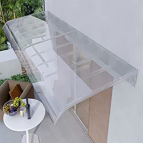 Türvordach,Transparent Haustürvordach Vordach Haustür Überdachung aus Polycarbonat,UV-Schutz Regenschutz Schallschutz Türdach Pultbogenvordach,Vordach für Eingangstür (50x180cm/20 x71)