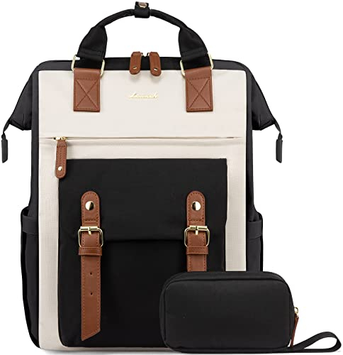 LOVEVOOK Sac a Dos Femme, Impermeable Sacs à dos pour Ordinateur Portable 15,6 pouces avec Étui pour Câble de Données, Sac Ados Feminin PC Sac a Dos Ordi Elegant pour Voyage College Travail