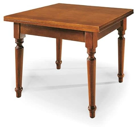 Mar.c.a. Design - Table Salle à Manger Extensible carrée 100 à 200 cm Bois Massif Table à Manger Bois Noyer Style Classique Made in Italy