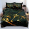 Luowei Bettwäsche 200x220cm Grün Gold Marmor BettwäSche Set 3D Drucken Mikrofaser Bettbezug für Jungen Mädchen Jugendliche mit 2 Kissenbezug 80x80cm und Reißverschluss