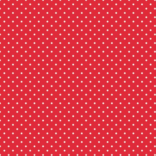 Daisy Lot de 20 serviettes en papier de soie triple épaisseur pour découpage, déjeuner - 33 x 33 cm (pois blancs sur rouge)