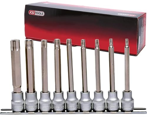 KS Tools 3/8 Bit-Stecknuss-Satz TX, lang, 9-teilig, T20-T60
