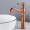 ZYCDP Grifos para Lavabos de Baño Vintage Giratorio 360° Grifo Lavabo Vintage Grifo Lavabo Monomando de Agua Fría y Caliente, Oro Rosa, Alto