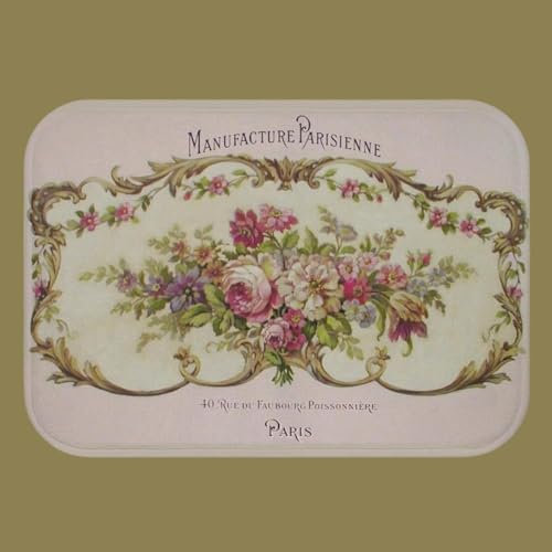 Shabby Chic Rose Shabby Chic Pink Rose Bath Mats Non-Slip Absorbent Microfiber Soft Plush Doormat Decor Bathroom Rugs for Kitchen Bedroom Floor Mat 36x24 Inch