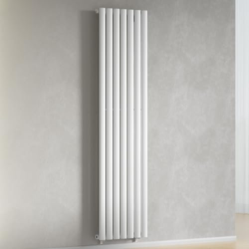 300 x 1600 mm Modern Vertical Column Designer Radiator Oval Single Panel Radiator Heater (White)