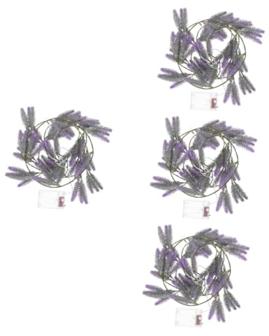 Garneck 4 Stück Schnur Lichterketten zum Valentinstag Dekoration des Partyraums Valentinstag Lichterketten Lavendel Pflanzendekor Lampe zum Aufhängen Atmosphäre dekorative Lampe Fenster
