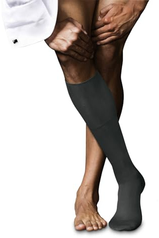 FALKE Herren Kniestrümpfe No. 6 M Kh Wolle Seide lang einfarbig 1 Paar, Grün Forest 7474, 43-44