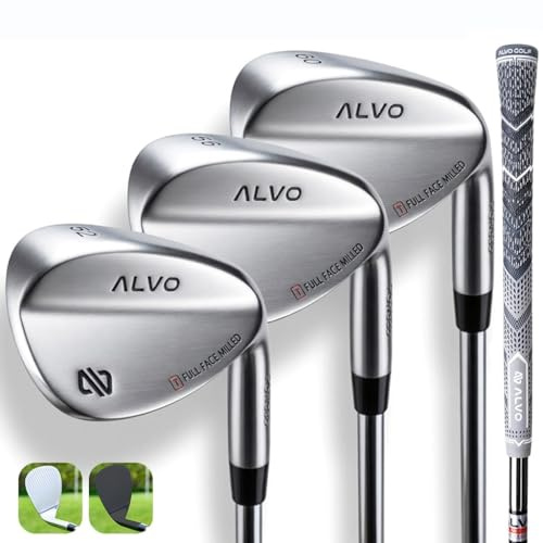 ALVO GOLF Tour Inspired - Juego de cuñas de golf de alta calidad, juego de 3 cuñas de golf, 52 56 60 grados, cuña de hueco, cuña de arena, palo de golf de cuña de lobo para hombres, mano derecha,