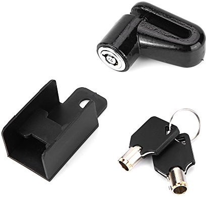 Bike Anti Theft Lock, Metal Bicycle Brakes Lock Disc Brake Wheel Lock with Plastic Frame & Keys for Bicycle Mountain Road Bike (Black)