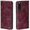 LBH Handyhülle für Sony Xperia 10 V in Weinrot mit Karten- und Geldfach Smartphone Hülle mit Standfunktion Flip Case Schutzhülle Magnetverschluss Vintage