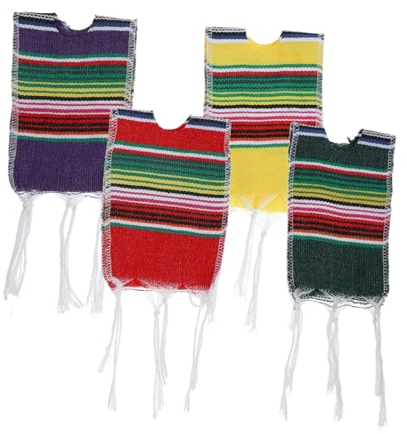 Garneck 4stücke Bierflaschenponchos Mini-serapes Flaschenhüllen Für Cinco De Mayo Mexikanische Partydekorationen Flaschenabdeckungen