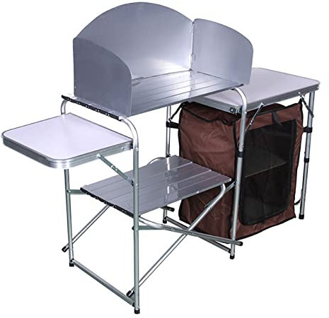 XQZMZSCP Muebles de cocina con compartimentos de almacenamiento, mueble de cocina portátil para camping, armario de camping con marco de aluminio