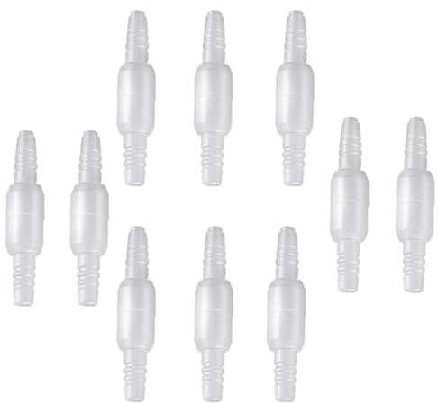 360° drehbarer Sauerstoffschlauchkanülenverbinder, schwenkbarer O2-Stecker, 10 Stück, weiß