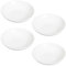 LOLAhome Set de 4 Platos de Porcelana Urban de 20cm Hondo, Vajilla Redonda, Blanca, Apta para lavavajillas y microondas