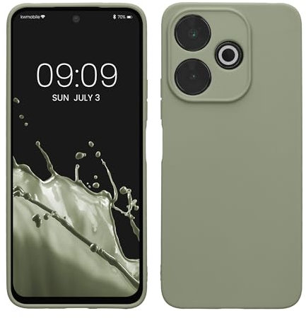 kwmobile Handyhülle kompatibel mit Xiaomi Redmi 13 Hülle - Handy Case aus weichem Silikon in Graugrün