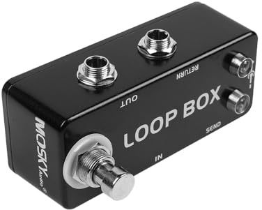 VOANZO Robuster Mini-Loop-Umschalter aus Metall mit True Bypass für Musikinstrumente. Langlebiger Effekt-Loop-Selektor. Einstellbare Signalführung für Gitarristen und Musiker.