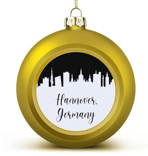 Deutschland Hannover Skyline Weihnachtskugeln Ornamente Hannover Stadt Silhouette Weihnachtsschmuck Baumkugeln für Urlaub Hochzeit Party Dekoration Xmas Hängende Kugeln Baumschmuck
