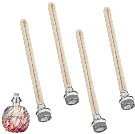 Trendecor 4 Stück Docht für Lampe Berger, Docht für Öllampen 17cm mit Katalytischem Brenner Katalytische Lampe Ersatz Docht mit Brenner für Raumluft Verbessern Brenner Diffusor Aromatherapie