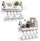 VINCOURNA Organizador Café & Tazas, 2 Juegos De Repisas Para Tazas, Estantes De Cocina Con 10 Ganchos Para Tazas Ajustables, Estantes De Pared Para Organizar Estación De Café, Utensilios De Cocina