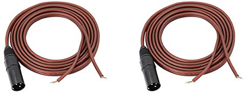 Reinscer XLR Speaker Wire, 2m Long, Gold Plated XLR 3 Pin Male Connector, Compatible with Speaker and Amplifier