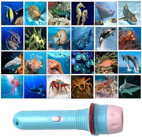 Torch Projector - 3 Slides Dinosaur Projector | 24 Imagess Projector Torch with Multiple Colors and Patterns | Torch Projection Light for Education, Learning, Night Bedtime Story