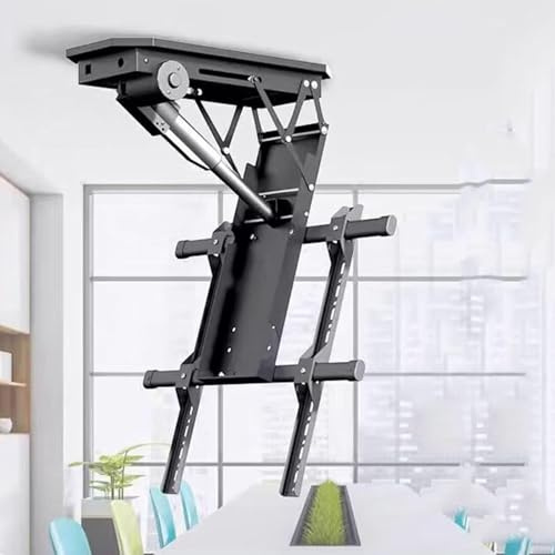 ZenSeFarin Support TV Plafond Motorisé,élévateur TV électrique Télescopique avec Levage Automatique,Rabattable 0 à 85°,élévateur TV Rabattable Dissimulé,Compatible avec Téléviseurs 50 à 90 Pouces