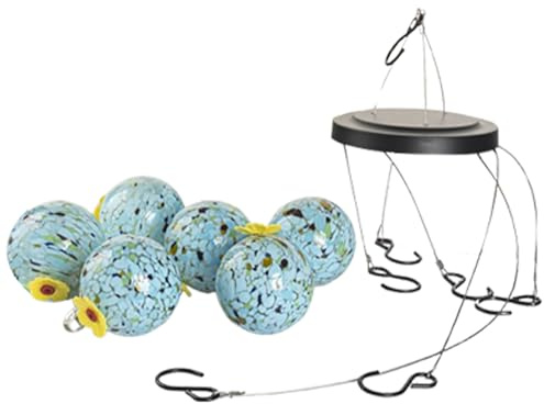 Rechory Dispensador de agua para pájaros, dispensador de alimentación a prueba de lluvia, comedero de colibríes, para césped, patio, balcón, observación de aves, parque, porche, terraza, jardín