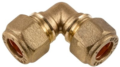 Westco 35mm Brass Compression Elbow 90° Equal Pipe Fitting | Connector for Copper Plumbing Pipes | Compression Fitting for Watertight Elbow Joints and Pipe Repairs