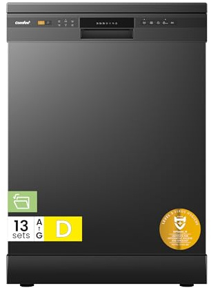 COMFEE' Dishwasher Freestanding, 13 Place Settings, 60cm, Black