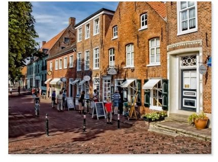 1000 Pieces Landscape Puzzles DIY，Greetsiel, also known as the East Frisian doll's house，Jigsaw Creativity Toys for Kids Adults（38x26cm）-AO85
