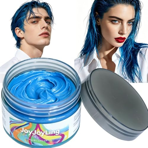 Tinte de pelo azul temporal natural lavable colores de pelo cera hombres mujeres coloración mate peinado cera para fiesta cosplay Halloween 120 g