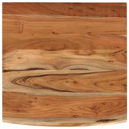 Keeushr Massivholz Akazie Tischplatte 80x80x3,8 cm Schreibtischplatte Baumkante Naturkante für Büro Esstisch