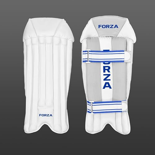 FORZA Original Wicket Keeper Pads | Leichte Cricket-Wicketkeeping Pads mit Gehstock & Schaumstoffschutz, Kunstlederbezug & verstellbaren Riemen | Jugend- und Erwachsenengrößen (Erwachsene)
