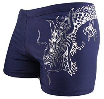 HHD® Maillot de Bain, Slip de Bain pour Homme en Bonne élasticité de materiau High-Tech Boxers Slip Short de Bain avec Avant Tie pour Plage/Sport/Natation/Plongée (XL, Bleu)…