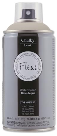 FLEUR Spray Vernice Chalk Paint, Extra Opaco, all' Acqua senza Odore, MultiSuperficie, 300 ml F11 Greige, Effetto Gesso, Shabby Chic Vintage, per Mobili, per Interno - Esterno