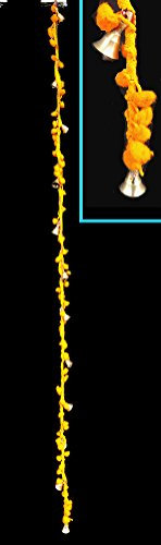 Rastogi Handicrafts Decoración de pared para colgar en la puerta, pompón, campana, de latón, para colgar en la pared, adornos decorativos de Navidad (múltiples campanas, naranja)