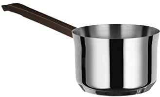 Alessi edo | PU105/14 - Casseruola a Manico Lungo in Acciaio Inox, Manico in Acciaio Inox con Rivestimento in PVD, Marrone