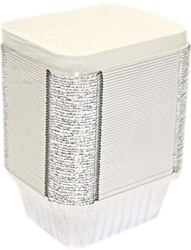Uk Store 247 Silver Foil Food Aluminium Trays/Dishes/Catering Grade Containers & Lids 120 x 100 x 49mm (No 1) (240)