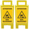 Lot de 2 Chevalet de signalisation - Attention Sol Glissant - Dimensions 600x300mm