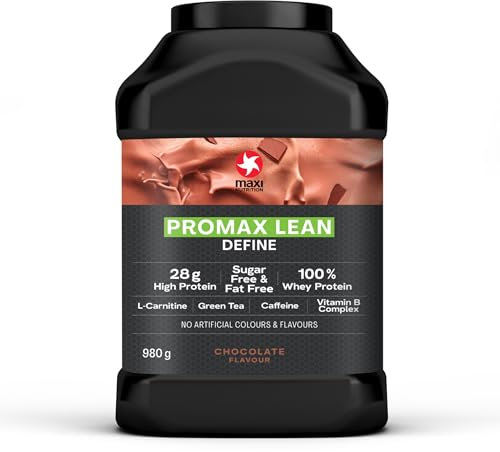 MaxiNutrition - Promax Lean, Chocolate - Whey Protein Powder for Lean Muscle Development - Sugar Free, Fat Free, 28g Protein, 128 kcal per Serving, 980g