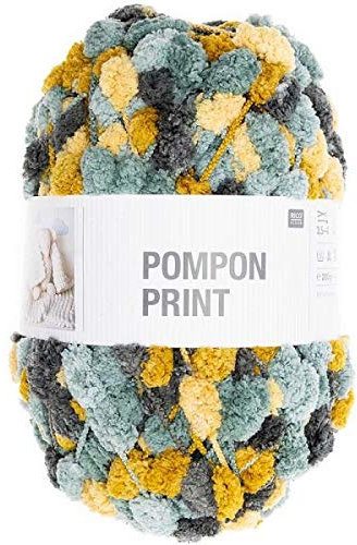 Rico Design 036 POMPON-Wolle, Senfbeige petrol