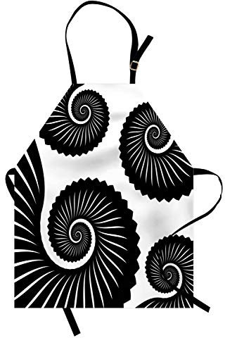 ABAKUHAUS Tintenfisch Kochschürze, Riesige Tentakel Kunstdruck, Kochschürze Wasser und Schmutz Abweichen mit Digitaldruck Technik, Weiß und Dunkelgrau