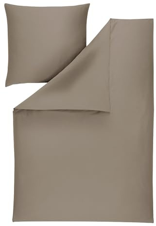 ESTELLA Bettwäsche Valetta | Kiesel | 155x220 cm + 80x80 cm | seidig-glänzende Oberfläche | pflegeleicht & trocknerfest | atmungsaktiv & anschmiegsam | 100% Baumwolle