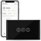 LoraTap Interruptor WiFi Negro para Persianas Eléctricas y Enrollables - Táctil Inteligente de Pared - Control por Voz con Alexa y App Smart Life