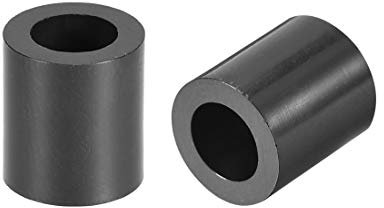 sourcing map ABS Round Spacer Washer 5.4mm ID 9mm OD 10mm Length for M5 Screws Block Black 250Pcs, for 3D Printer TV Wall Mount Outlet Pegboard Motorbike