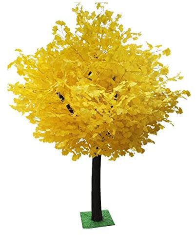 Palmier Arbre de ginkgo artificiel jaune, l'arbre de ginkgo simulation montre ses feuilles de ventilateur de vie, une coffre en bois massif montre sa force Plante artificielle ( Color : 100*150cm )
